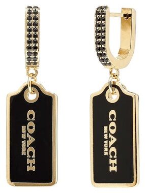 Coach Logo Drop Earrings